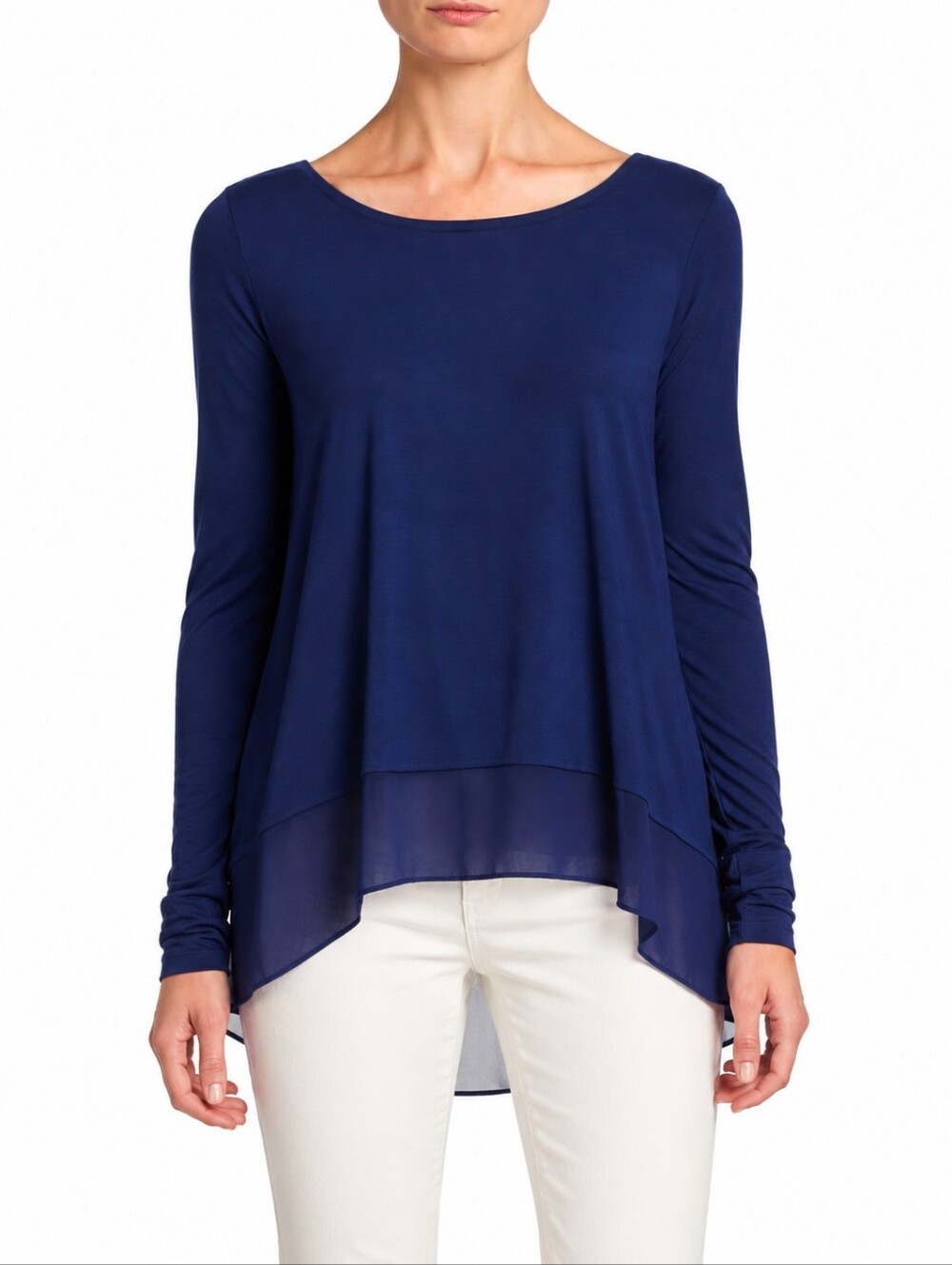 ❤️ BCBGMAXAZRIA LANE CONTRAST HEM TOP, SMALL